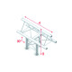 Pro-30 Triangle G Truss - T-Cross vertical - 3-way - apex up - 50 cm ATU35Bsp - 90° corner - silver - G