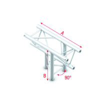 Pro-30 Triangle G Truss - T-Cross vertical - 3-way - apex down - 50 cm ATU37sp - 90° corner - silver - G