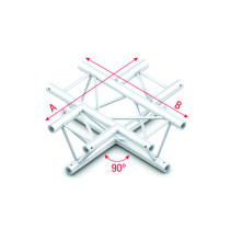 Pro-30 Triangle G Truss - Cross 4-way - 50 cm ACU41sp - 90° corner - silver - G