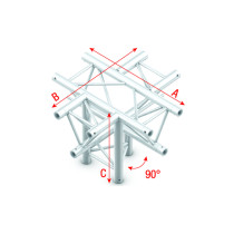 Pro-30 Square G Truss - Cross + Down 5-way - 50 cm ACU53sp - 90° corner - silver - G