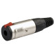 Jack Plug - Stereo - Locking - female Alloggiamento in nichel - cappuccio finale nero