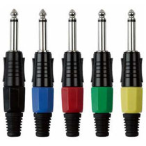 6.3 mm Jack Plug Mono Black housing Cappuccio finale nero