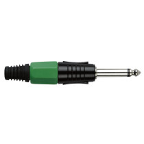 6.3 mm Jack Plug Mono Black housing Cappuccio finale verde