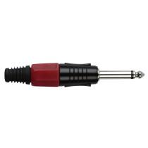 6.3 mm Jack Plug Mono Black housing Cappuccio finale rosso
