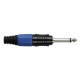 6.3 mm Jack Plug Mono Black housing Cappuccio finale blu