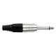 6.3 mm Jack Plug Mono Nickel housing Cappuccio finale nero