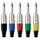 6.3 mm Jack Plug Mono Nickel housing Cappuccio finale nero