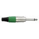 6.3 mm Jack Plug Mono Nickel housing Cappuccio finale verde
