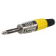 6.3 mm Jack Plug Mono Nickel housing Cappuccio finale giallo