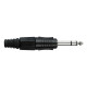 6.3 mm Jack Plug Stereo Black housing Cappuccio finale nero