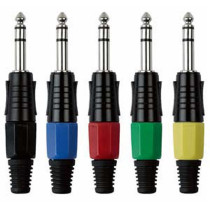 6.3 mm Jack Plug Stereo Black housing Cappuccio finale nero