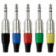 6.3 mm Jack Plug Stereo Nickel housing Cappuccio finale nero