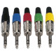 6.3 mm Jack Plug Stereo Nickel housing Cappuccio finale nero