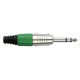 6.3 mm Jack Plug Stereo Nickel housing Cappuccio finale verde