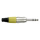 6.3 mm Jack Plug Stereo Nickel housing Cappuccio finale giallo