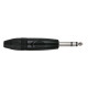 6.3 mm Jack X-type Stereo Alloggiamento nero - cappuccio finale nero
