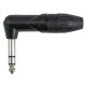 6.3 mm Right-angle Jack X-type Stereo Alloggiamento nero - cappuccio finale nero