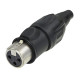 XLR 3P Connector - female TOP Contatti dorati - alloggiamento in acciaio nero