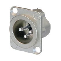 XLR 3P Chassis - male Contatti in argento - alloggiamento nichel