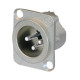 XLR 3P Chassis - male Contatti in argento - alloggiamento nichel