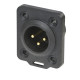 XLR 3P Chassis male TOP Contatti dorati - alloggiamento nero