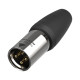 XLR 3P Connector male TOP Contatti dorati - alloggiamento in acciaio nero