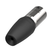 XLR 3P Connector male TOP Contatti dorati - alloggiamento in acciaio nero