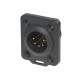 XLR 5P Chassis - male TOP Contatti dorati - alloggiamento nero