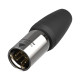 XLR 5P Connector - male TOP Contatti dorati - alloggiamento in acciaio nero