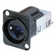 etherCON CAT6 D-size Connettore da pannello CAT6 a forma di D con custodia cromata nera