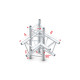 Pro-30 Triangle P Truss - Corner up/down - left - 74 cm ACB45 - 90° corner - P