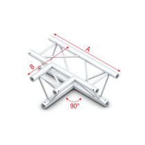 Pro-30 Triangle P Truss - T-Cross horizontal - 3-way - apex down - 71 cm ATB36 - 90° corner - P
