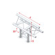 Pro-30 Triangle P Truss - T-Cross vertical - 3-way - apex up - 71 cm ATB35B - 90° corner - P