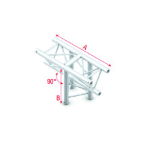 Pro-30 Triangle P Truss - T-Cross vertical 3-way - apex down - 50 cm ATB35sp - 90° corner - silver - P