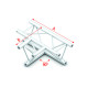Pro-30 Triangle P Truss - 3-way horizontal - 50 cm ATB36sp - 90° corner - silver - P