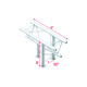 Pro-30 Triangle P Truss - T-Cross vertical - 3-way - apex down - 50 cm ATB37sp - 90° corner - silver - P