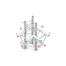 Pro-30 Triangle P Truss - Corner up/down - left - 50 cm ACB45sp - 90° corner - silver - P