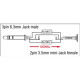 XGA12 - Jack/M stereo to mini-jack/F - incl. 2x 10 kilo-Ohm resistors Inclusi 2 resistori da 10 kilo-Ohm