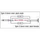 XGA43 - mini-jack/M mono to mini-jack/F - incl. 2 x 10 kOhm resistors Inclusi 2 resistori da 10 kilo-Ohm