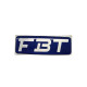 Logo FBT Adesivo Resina Blu-Cromo 104x35 mm per EvoMaxX 6A e Altri Modelli Ricambio Originale