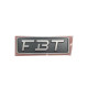 Logo FBT Adesivo Grigio Titanio Technoflex 63,2x20,9 mm per Serie ProMaxX Ventis Modus Muse Ricambio Originale