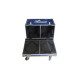 FLIGHT CASE SAGITTER CON RUOTE PER 2 TESTE MOBILI Dimensioni: L73xP55xH50cm Col. Blu - Usato